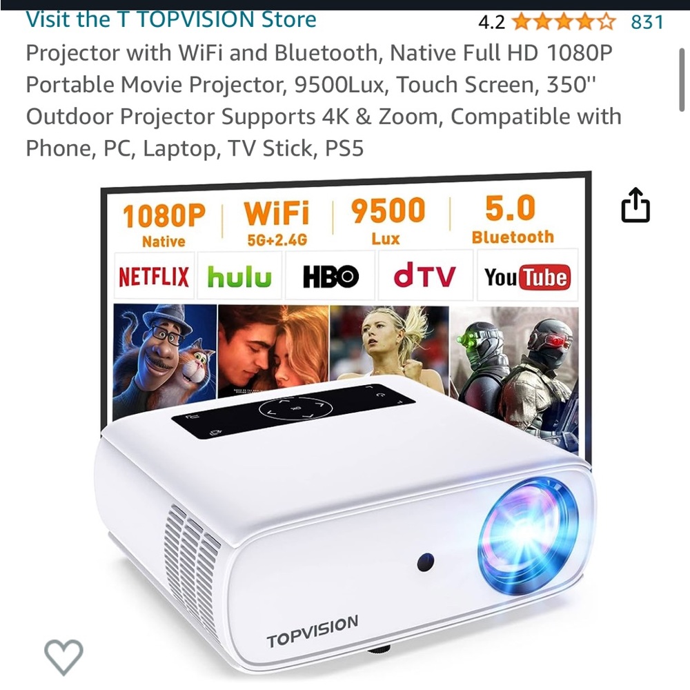 TopVision LCD projector.  Never used. Will throw in multiple adapters.